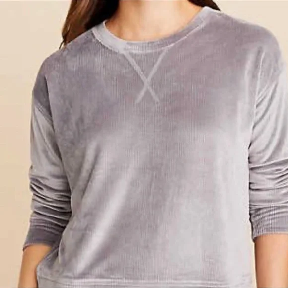 Lou & Grey Ribbed Dark Gray Sweater Top Size XS - Picture 3 of 8